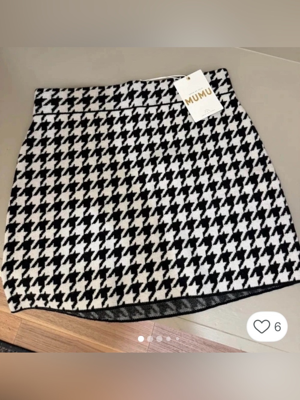 Black & White Houndstooth Mini Skirt